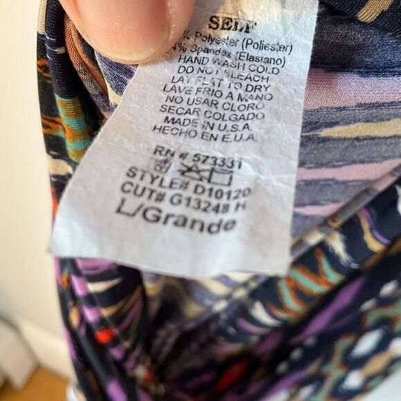 Gilli Sima VNeck 3/4 Sleeve Printed Maxi Dress, large - Picture 11 of 16